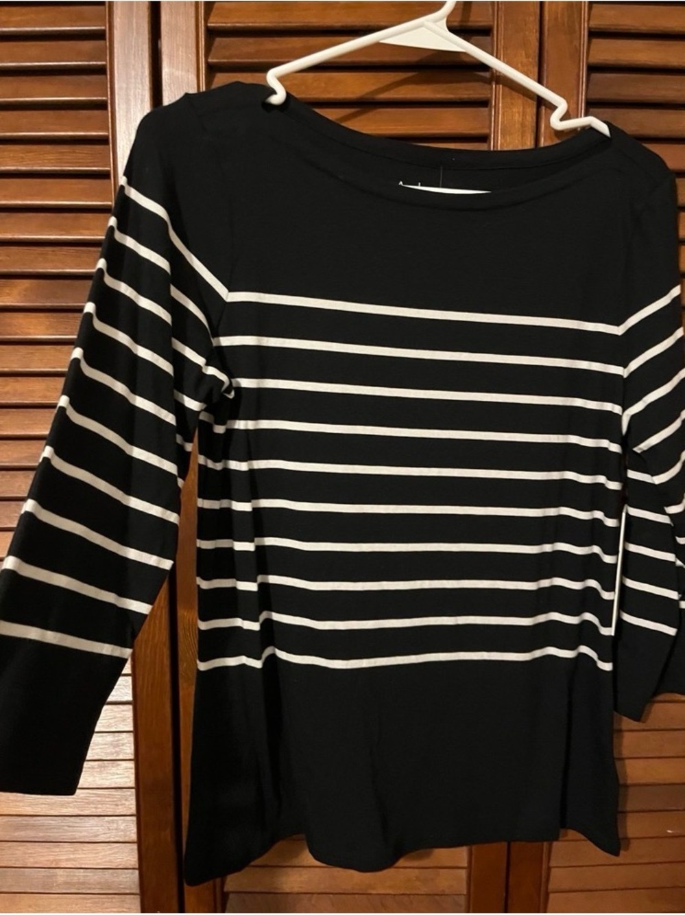 NWT Boatneck Tunic Blouse Tunic Black and White Striped